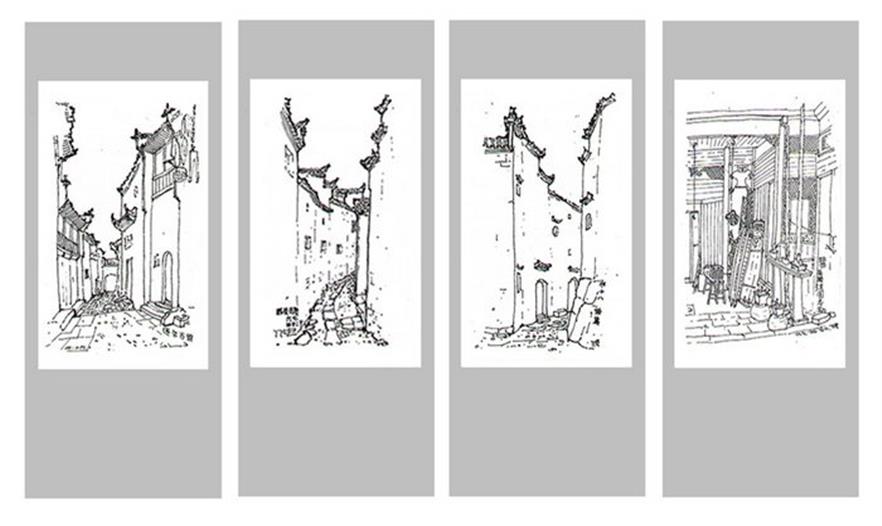 學(xué)生時(shí)代的速寫 皖南民居